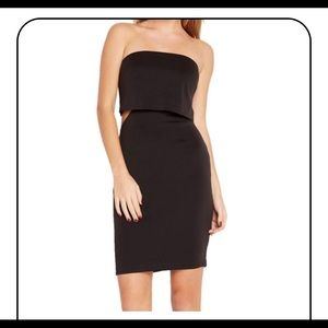 Side Cutout Strapless Bandeau Dress